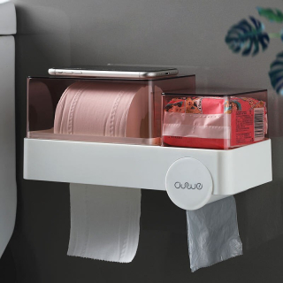 Držiak na toaletný papier - Farba 2 multifunkčná priehľadná rukoväť Chy