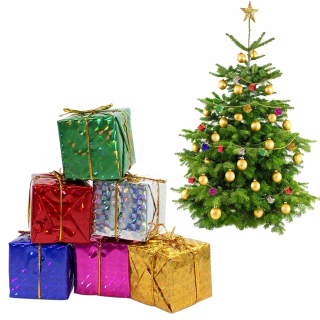 Vianočné ozdoby - Farebné darčeky na zdobenie 12ks Baubles 2.5