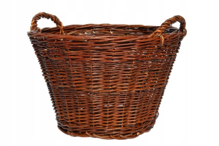 Kôš, košík - Prútený ekonomický kôš pre drevo ⌀ 30 cm