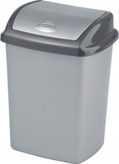 Odpadkový kôš -  Strieborný grafit s odpadmi Dominik 25L [2185]