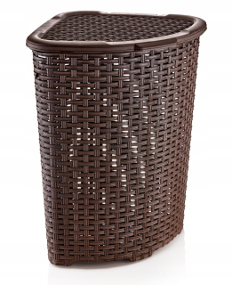Kôš na prádlo - Rattan 52L rohová práčovňa 52 l hnedá