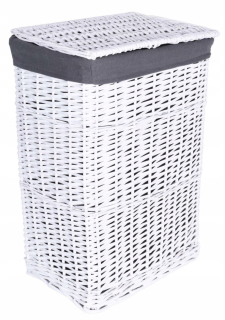 Kôš na prádlo - Prútený kôš 48x36x66 cm - 114l - biela -gray