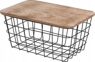 Kovový kôš s MDF 31x22cm MDF veko čierne