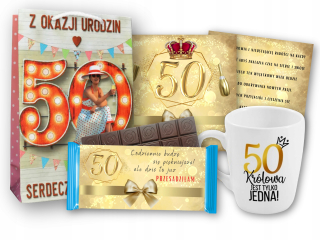 Krásny DARČEK k 50-ke pre ženu! Hrnček, blahoželanie