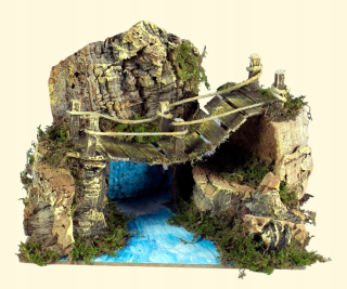 Krásny most cez rieku na ozdobenie vianočného betlehemu. - 20 x 14 x 10 cm