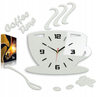 Hodiny - Nástenné hodiny ModernClock biele, čierne 64cm