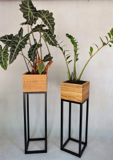 Stojan na kvety - Kvetináč LOFT malý priemyselný dub 68cm