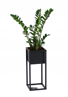 Stojan na kvety - Flowerbed metal cubo 50cm čierna loft hit