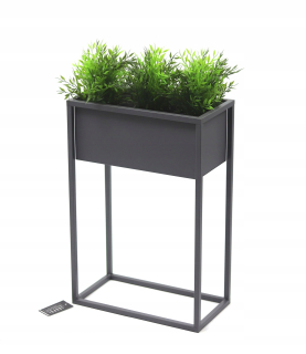Stojan na kvety - Flowerbed metal cubo 60x40cm šedá loft hit