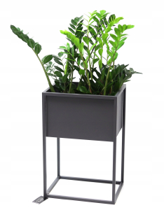 Stojan na kvety - Flowerbed metal cubo 60x40x30cm šedá loft hit