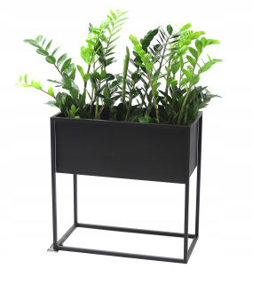 Stojan na kvety - Flowerbed metal cubo 60x60x30cm čierny podkrovie hit