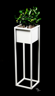 Stojan na kvety - Kvetinový Metal Cubo 70cm White Loft Hit