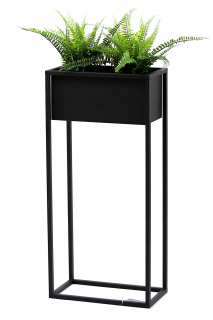 Stojan na kvety - Flowerbed metal cubo 80x40cm čierny podkrovie