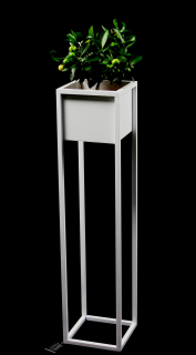 Stojan na kvety - Kvetinový Metal Cubo 90cm White Loft Hit