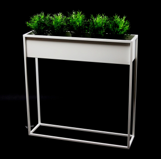 Stojan na kvety - Kvetinový kovový stojan 80x80 white box loft