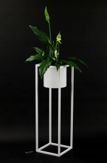 Stojan na kvety - Kvetinový kovový stojan ugo 80cm biela loft