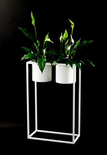 Stojan na kvety - Kvetinový kov Stojan Ugo 80x50cm White Loft