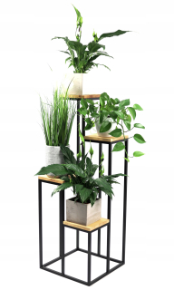 Stojan na kvety - Kovový kvetinový Tavolo 112cm Black Loft Hit