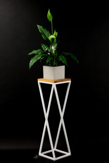 Stojan na kvety - Kovový kvetinový Tavolo 80cm White Loft Hit