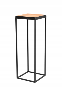 Kvetinové lôžko čierne kovové top dubové remeslo 70 cm podkrovie