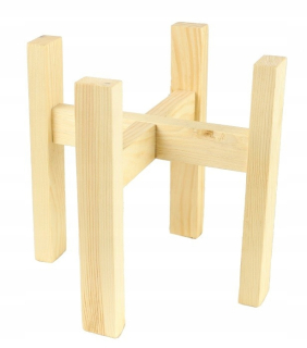 Stojan na kvety - Drevený kvetinový záhon Ø 17 cm. Kvety stoja