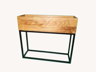 Stojan na kvety - Kvetinové priemyselné loft pot dub dlhé 80 cm