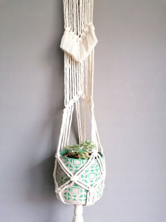 Stojan na kvety - Kvetinový macrama stena s string Boho art deco