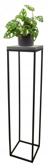 Stojan na kvety - Kvetinový kov Loft Black Top Betón Dark 100cm