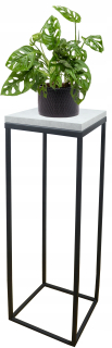 Stojan na kvety - Kvetinový Metal Loft Black Blatt Betón Bright 70cm