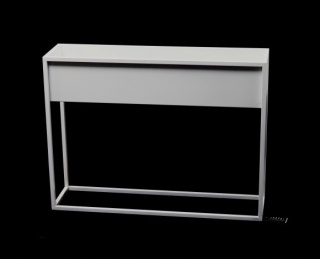 Stojan na kvety - Kvetinový kovový stojan 60x80cm biela loft 5.7