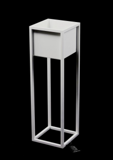 Stojan na kvety - Kvetinový kovový stojan 70cm biele podkrovia 05-02