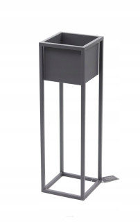 Stojan na kvety - Kvetinový kovový stojan 70cm šedá loft 05-02