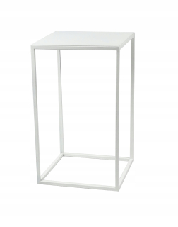 Stojan na kvety - Kvetinový stojaci pôdne kovové biele 40 cm