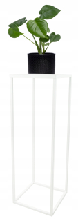 Stojan na kvety - Kvetinový stojaci kovový loft biely 60cm