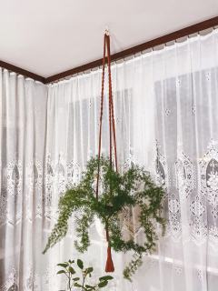 Stojan na kvety - Visí kvetinový XL Macrama farby Boho Loft Nude