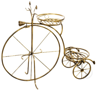Stojan na kvety - Kvetinové záhony stoja na kvety kvetinové bicykle zlaté