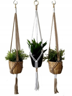 Stojan na kvety - Macram Flower Postele - Minimalistické nastavenie 3 kusov