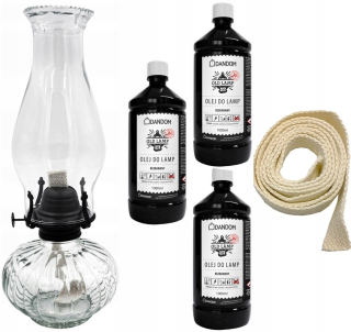 Olejová lampa 550 ml /34 cm +olej 3L +knôt 50 cm