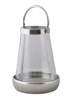 Lampáš, svietník - Hliník lucerna / sklo strieborná wys. 32cm