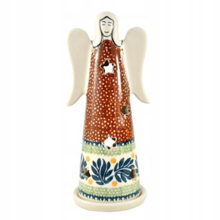 Lampáš, svietník - LANTERN ANGEL LARGE CERAMICS Boleslawiec DPZG