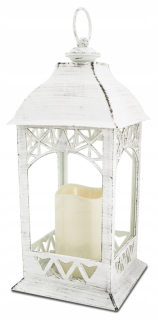 Lampáš, svietník - Lucerna biele LED Lantern DEKORATÍVNE svietenie