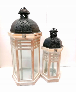 Lampáš, svietník - LAMPA SVETLO LANTERNÝ SVETELNÝ SVETELNÝ DOM DEKORÁCIA 2 ks