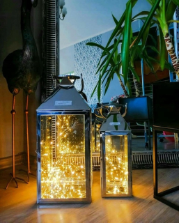 Lampáš, svietník - LANTERN lampáš PK2 35 A 45CM SILVER METAL