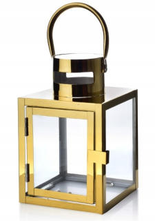 Lampáš, svietník - Lucerna lampáš Leone Gold Luster 19 cm Steel