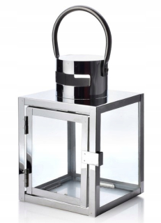 Lampáš, svietník - Lucerna lampáš Leone Silver Luster 19 cm Steel