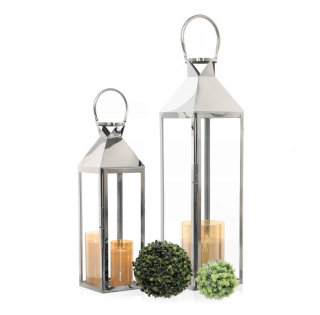 Lampáš, svietník - Lantern Garden Lighthouse Set Silver 2in1 veľký