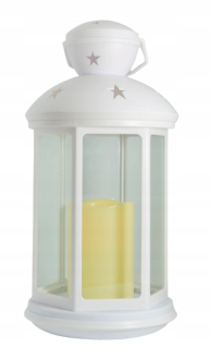 Lampáš, svietník - LANTERN LED LED sviečka 34 cm biela