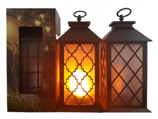 Lampáš, svietník - LED LANTERN s imitačným plameňom. Candlestick oheň