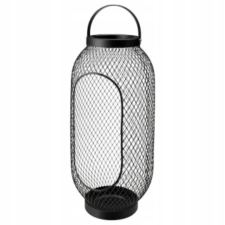Lampáš, svietník - VELKÁ SIEŤOVÁ LAMPA, ČIERNA 49 cm TOPPIG