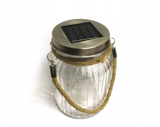 Lampáš, svietník - 3 LED DEKORAČNÁ LAMPA solárna - sklo - biela